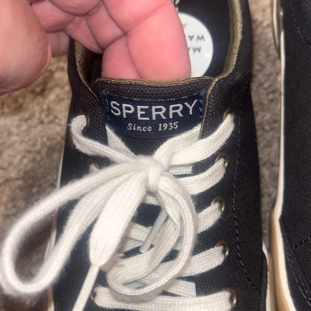 Sperry Navy Sneakers with White Laces - Picture 2 of 5